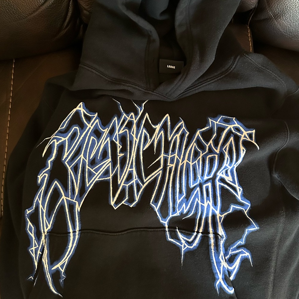 Revenge hoodie blue black white with lightning